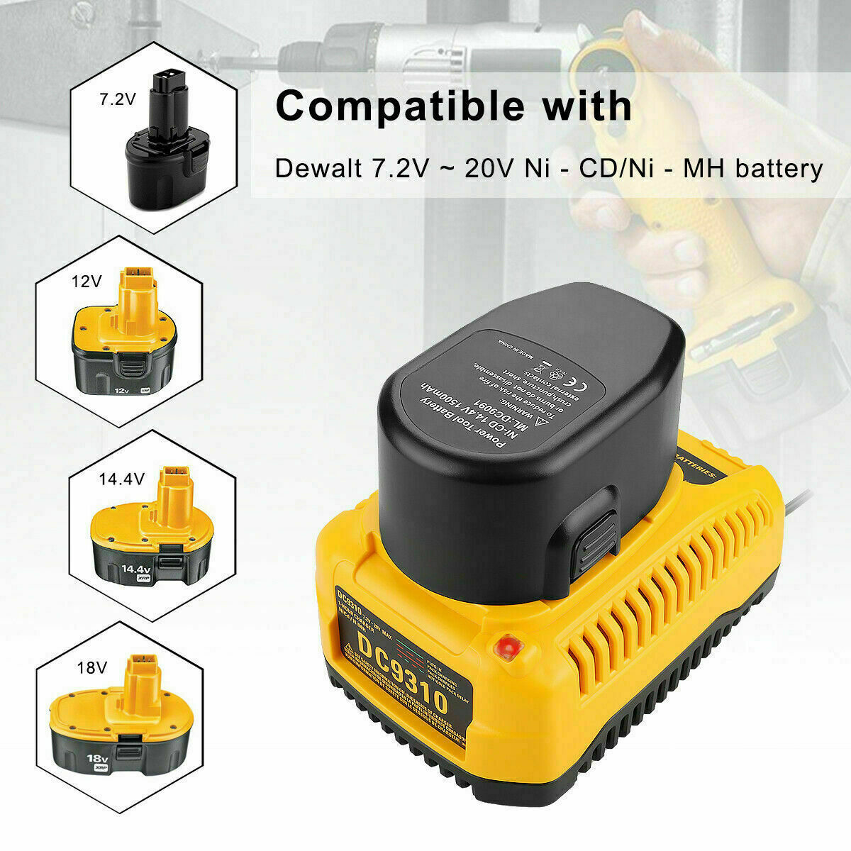 DC9310 DW9116 DW9226 DW9118 Charger for Dewalt 18V 12V 14.4V 9.6V battery DC9310 DW9116 DW9226 DW9118 Charger for Dewalt 18V 12V 14.4V 9.6V battery